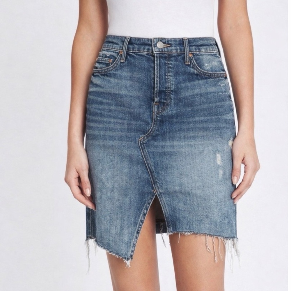 Mother Superior The Tomcat Slide‎ Mini Fray Denim Skirt 24 Better When Its Wrong